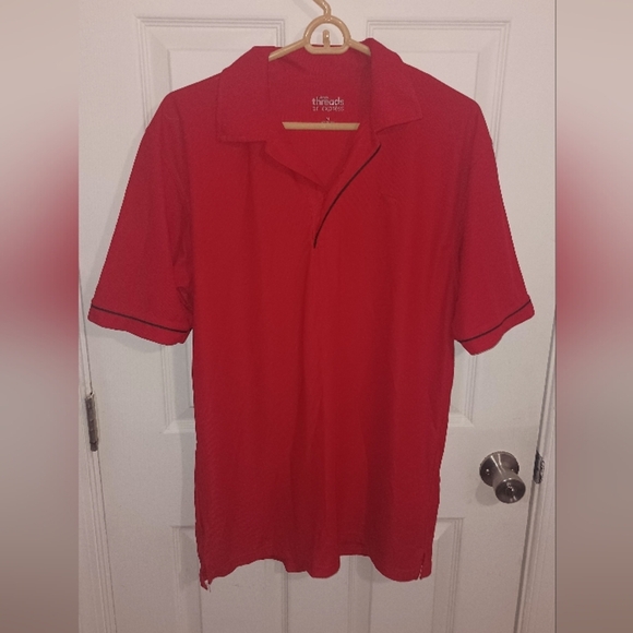 Red Short Sleeve Shirt with Black Trim - Picture 1 of 3